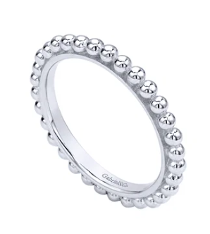925 Sterling Silver Bujukan Beaded Stackable Band by Gabriel