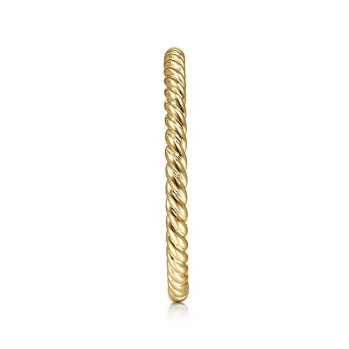 14K Yellow Gold Twisted Rope Stackable Ring by Gabriel & Co.