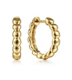 Huggie Earrings 14K Yellow Gold 15mm Bujukan by Gabriel