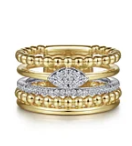 14K White-Yellow Gold Bujukan And Diamond Easy Stackable Ring by Gabriel