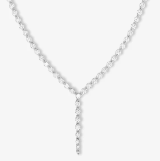 SHE'S AN ICON LARIAT TENNIS NECKLACE BY MELINDA MARIA