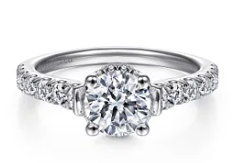 Matilda 14K White Gold Hidden Halo Round Diamond Engagement Ring by Gabriel