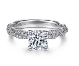 14K White Gold Round Diamond Engagement Ring Nia by Gabriel