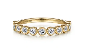 14K Yellow Gold Diamond Stackable Ring by Gabriel