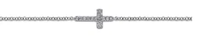 14K White Gold Diamond Cross Chain Bracelet by Gabriel