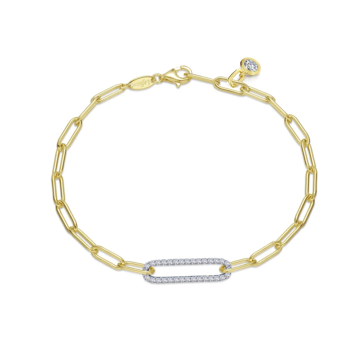 0.57 CTW 2-Tone Paperclip Bracelet by Lafonn