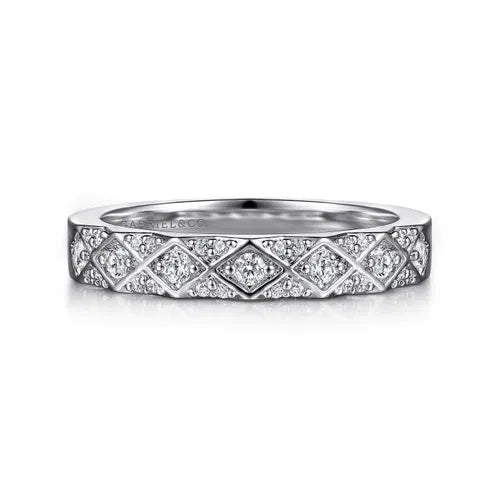 14K White Gold Diamond Stackable Ring by Gabriel
