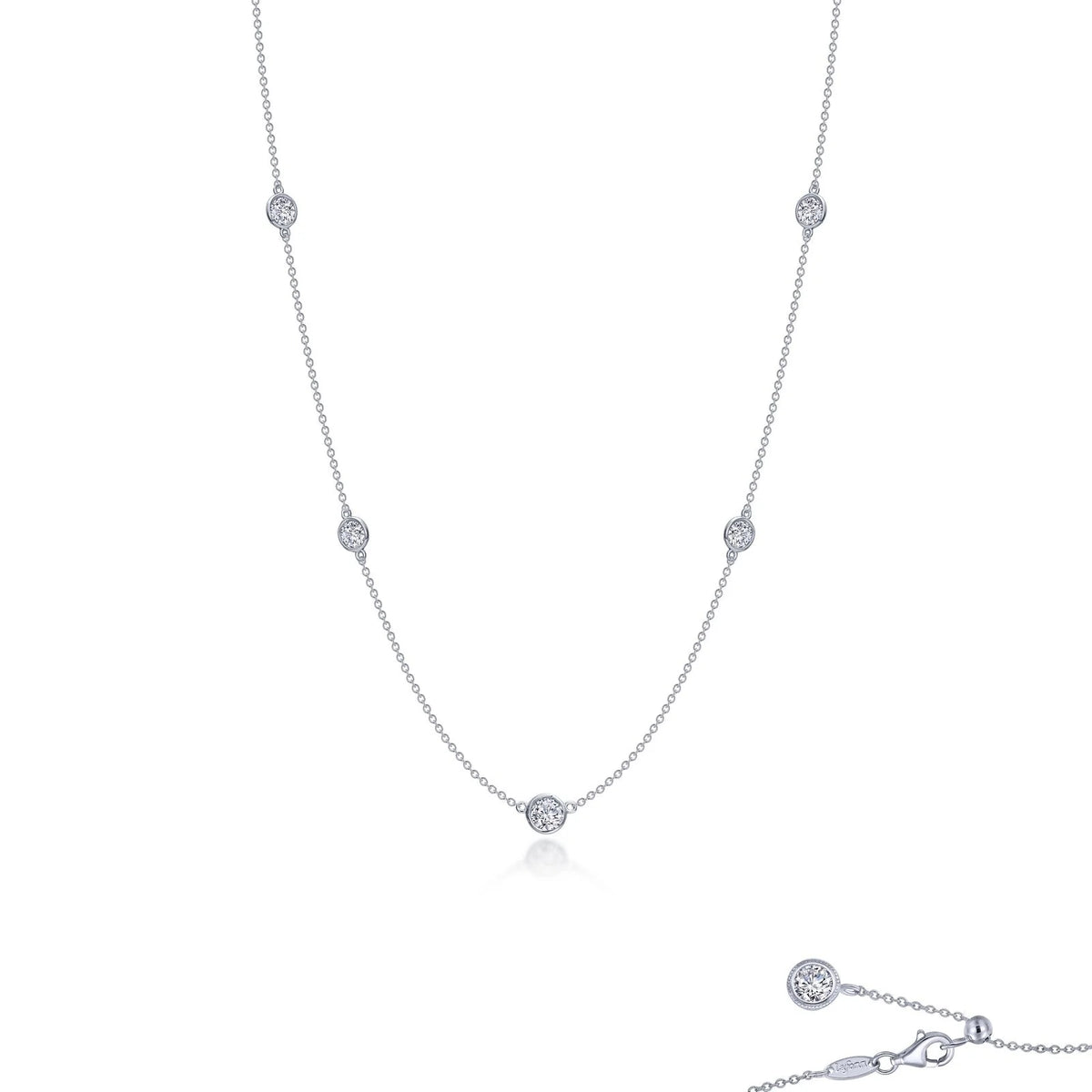 Bezel-set Station Necklace by Lafonn