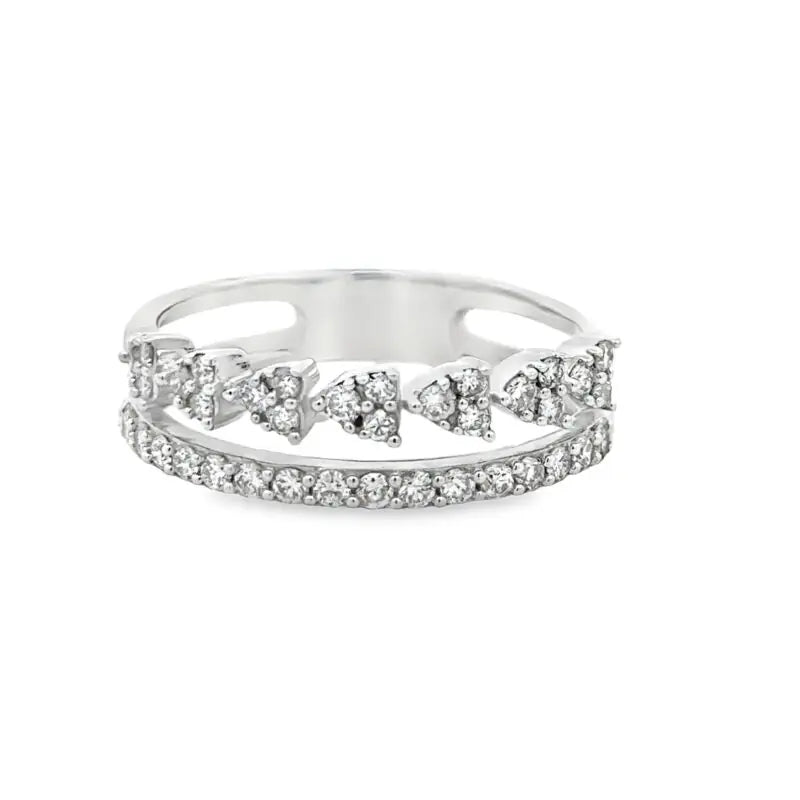 14K White Gold Diamond Woven Band Ring – 0.50 CT