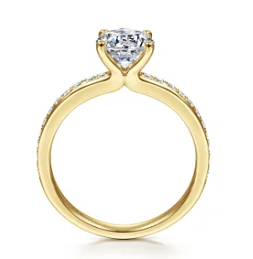 14K Yellow Gold Round Diamond Engagement Ring Megan by Gabriel