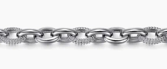 925 Sterling Silver Bujukan Link Chain Tennis Bracelet