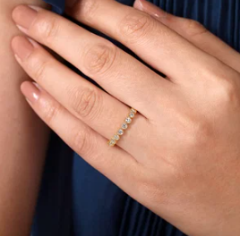 14K Yellow Gold Diamond Stackable Ring by Gabriel
