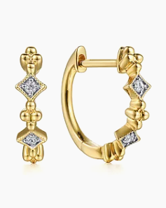 14K Yellow Gold Diamond Huggie Earrings 0.04ct by Gabriel