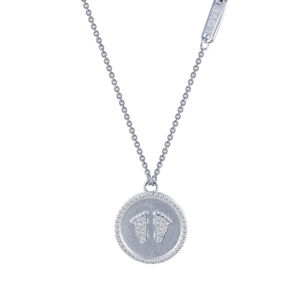 Baby Feet Disc Necklace by Lafonn