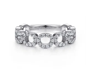 14K White Gold Open Diamond Circle Band by Gabriel