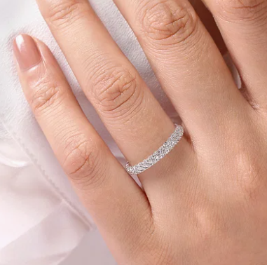 14K White Gold Diamond Pave Band by Gabriel