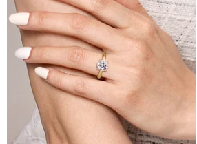 14K White Gold Oval Halo Diamond Engagement Ring by Gabriel