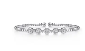 14K White Gold Diamond Bangle by Gabriel & Co.