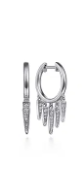 14K White Gold Huggies with Diamond Spike Drops by Gabriel