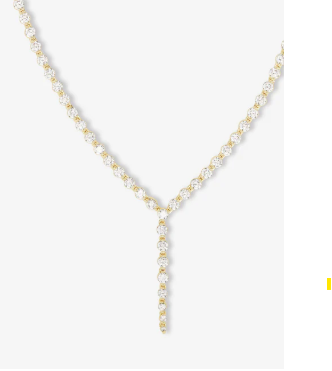 SHE'S AN ICON LARIAT NECKLACE YELLOW 18" BY MELINDA MARIA