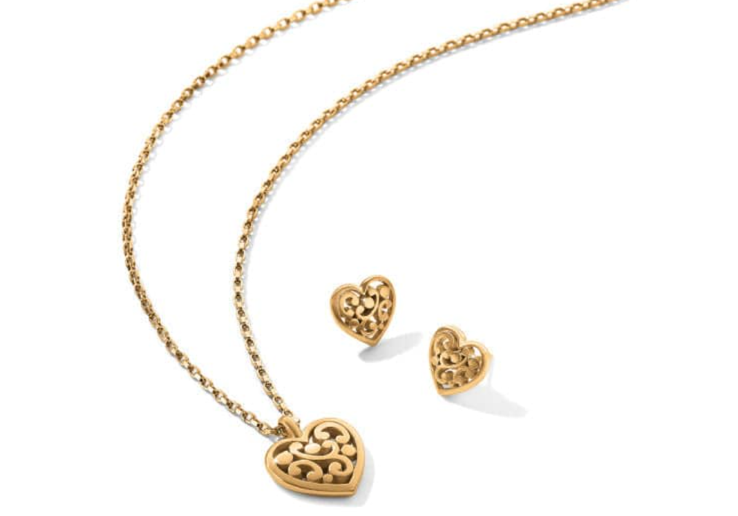 Contempo Heart Post Earrings by Brighton