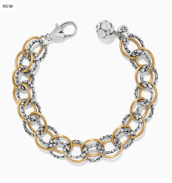 Pebble Link Two Tone Bracelet by Brighton