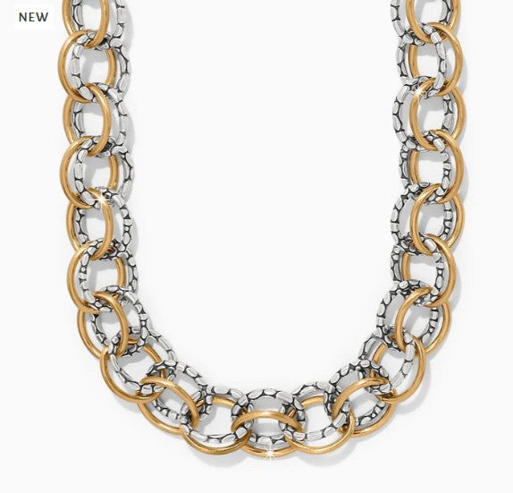 Pebble Link Two Tone Necklace by Brighton