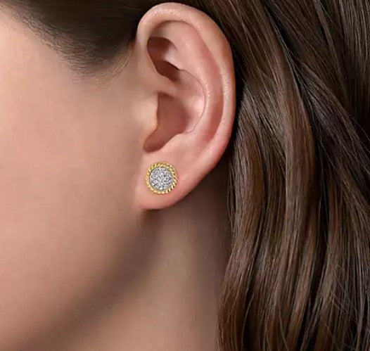14K Yellow Gold Diamond Earrings by Gabriel