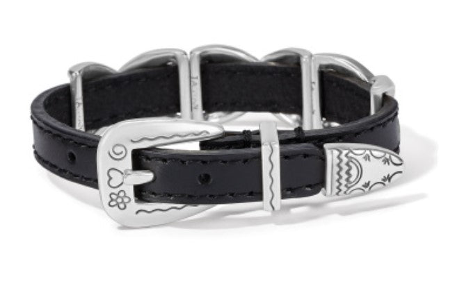 Kriss Kross Etched Bandit Bracelet- BLACK by Brighton