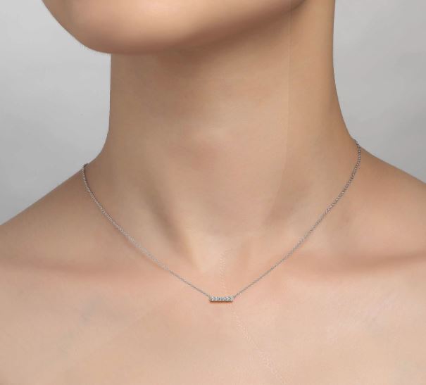 0.09 CTW Dainty Bar Necklace by Lafonn
