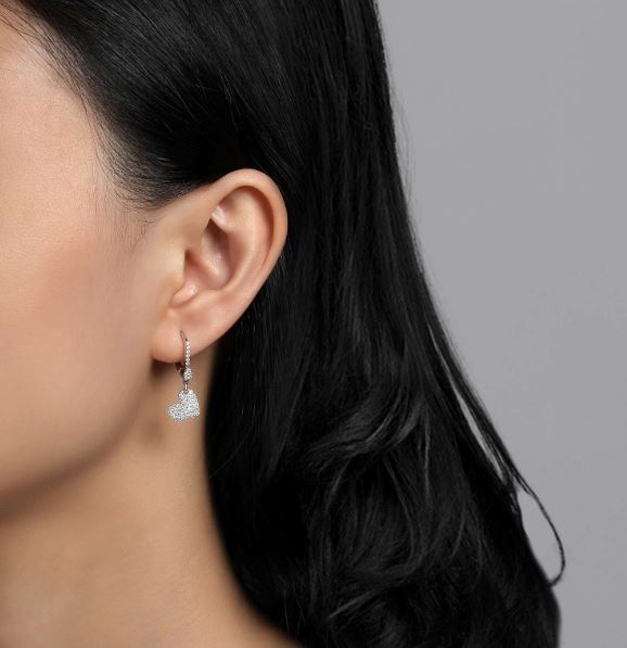 Leverback Heart Drop Earrings by Lafonn