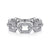 14K White Gold Pave Diamond Chain Link Ring Band