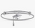 Adjustable Stainless Steel Twisted Cable Bangle with Silver Graduation Cap Charm