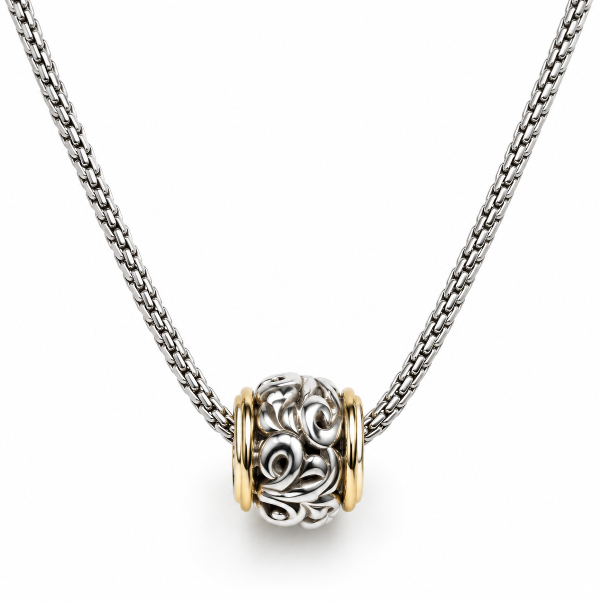 Charles Krypell Sterling Silver &amp; 18K Gold “My Love” Pendant Necklace