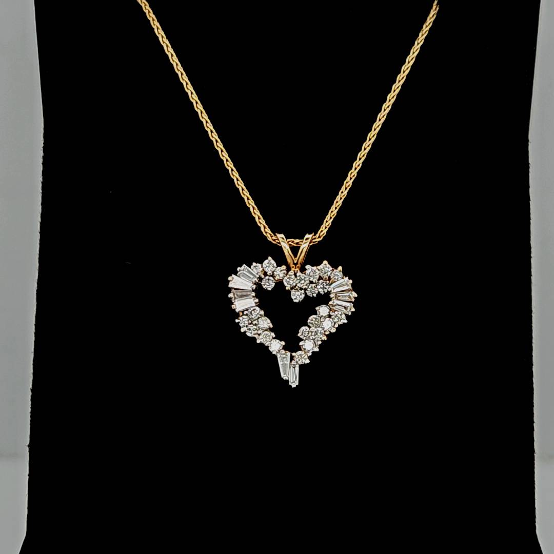 14K Yellow Gold &amp; Diamond Heart-Estate