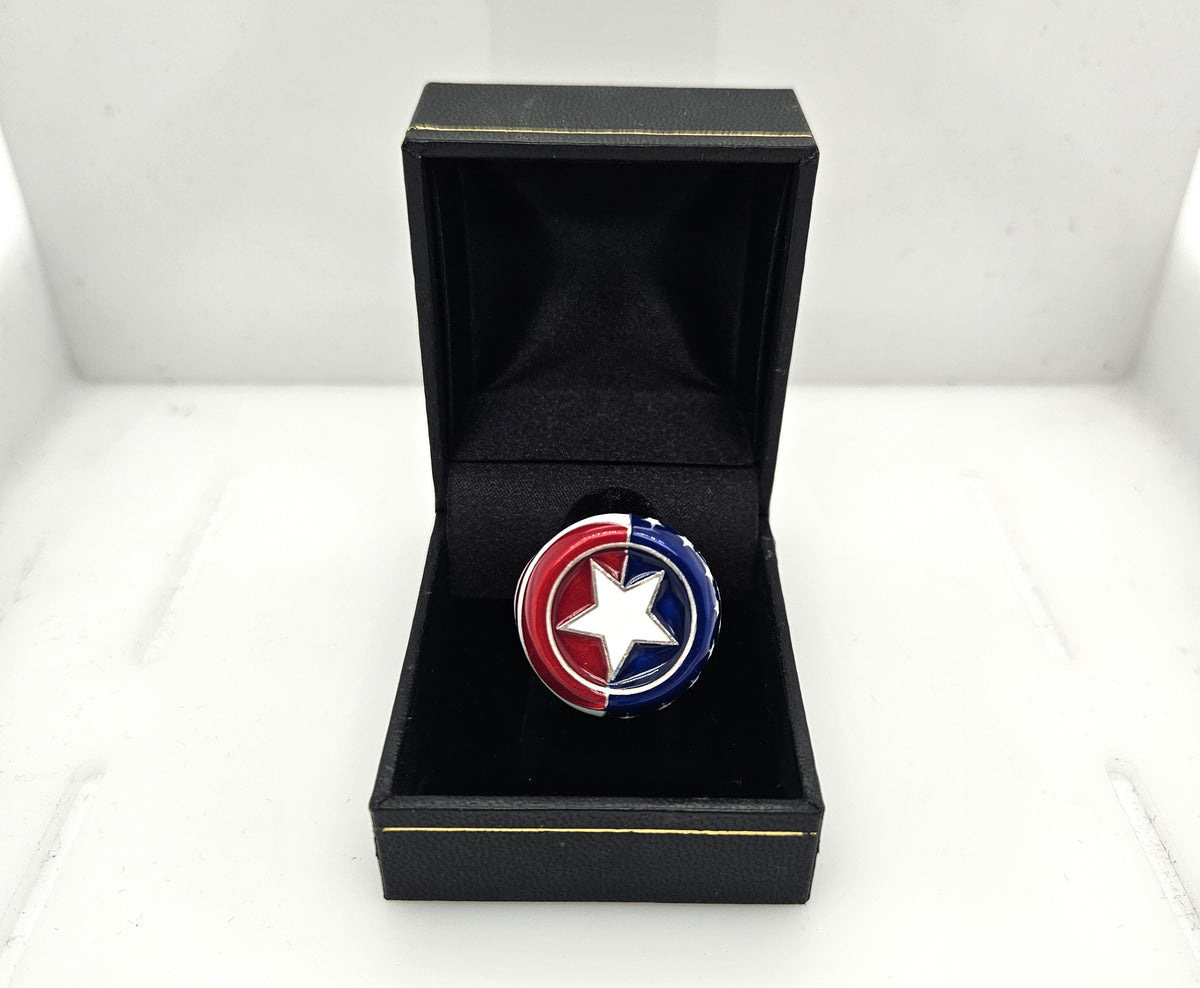 American Pride Flag Sterling Silver Men&#39;s Ring