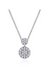 14K White Gold Double Diamond Disc Pendant Necklace