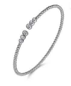 14K White Gold Bujukan Diamonds Split Bangle
