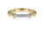 14K White-Yellow Gold Bujukan Band Stackable with Diamond Pave Center Bar