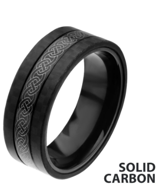 Center Celtic Design with Solid Carbon Fiber Ring