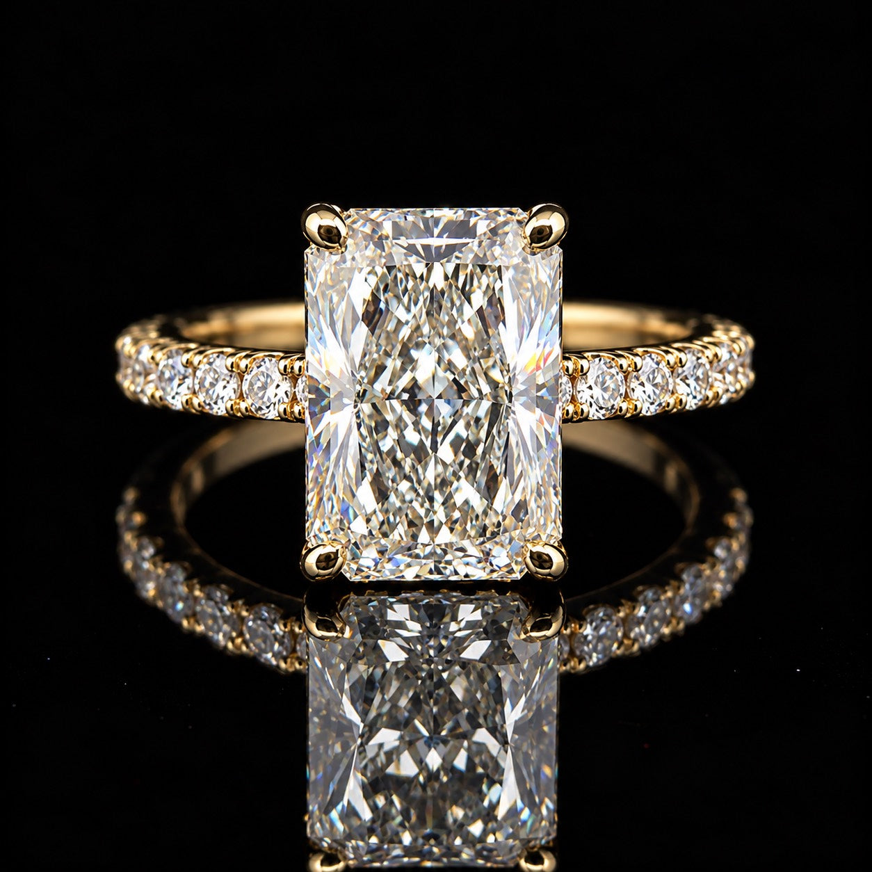 14K Yellow Gold 5.59 CTW Lab Grown Diamond 5.14 CT Radiant Engagement Ring