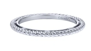 925 Sterling Silver Twisted Rope Stackable Band