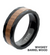 8mm Whiskey Barrel Wood Inlay Black IP Steel Comfort Fit Ring