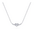 14K White Gold Twisted Diamond Pretzel Heart Necklace