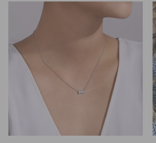 14K White Gold Pave Diamond Bar Necklace by Gabriel