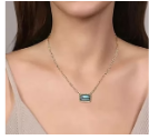 14k necklace, colored stones, &amp; diamond