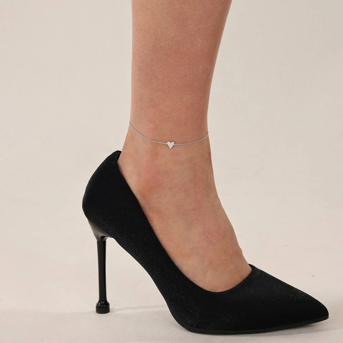 Pave Heart Anklet