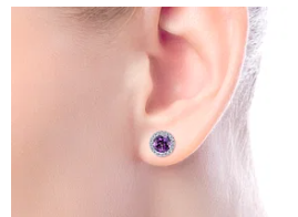14k earrings, colored stones &amp; diamond by Gabriel