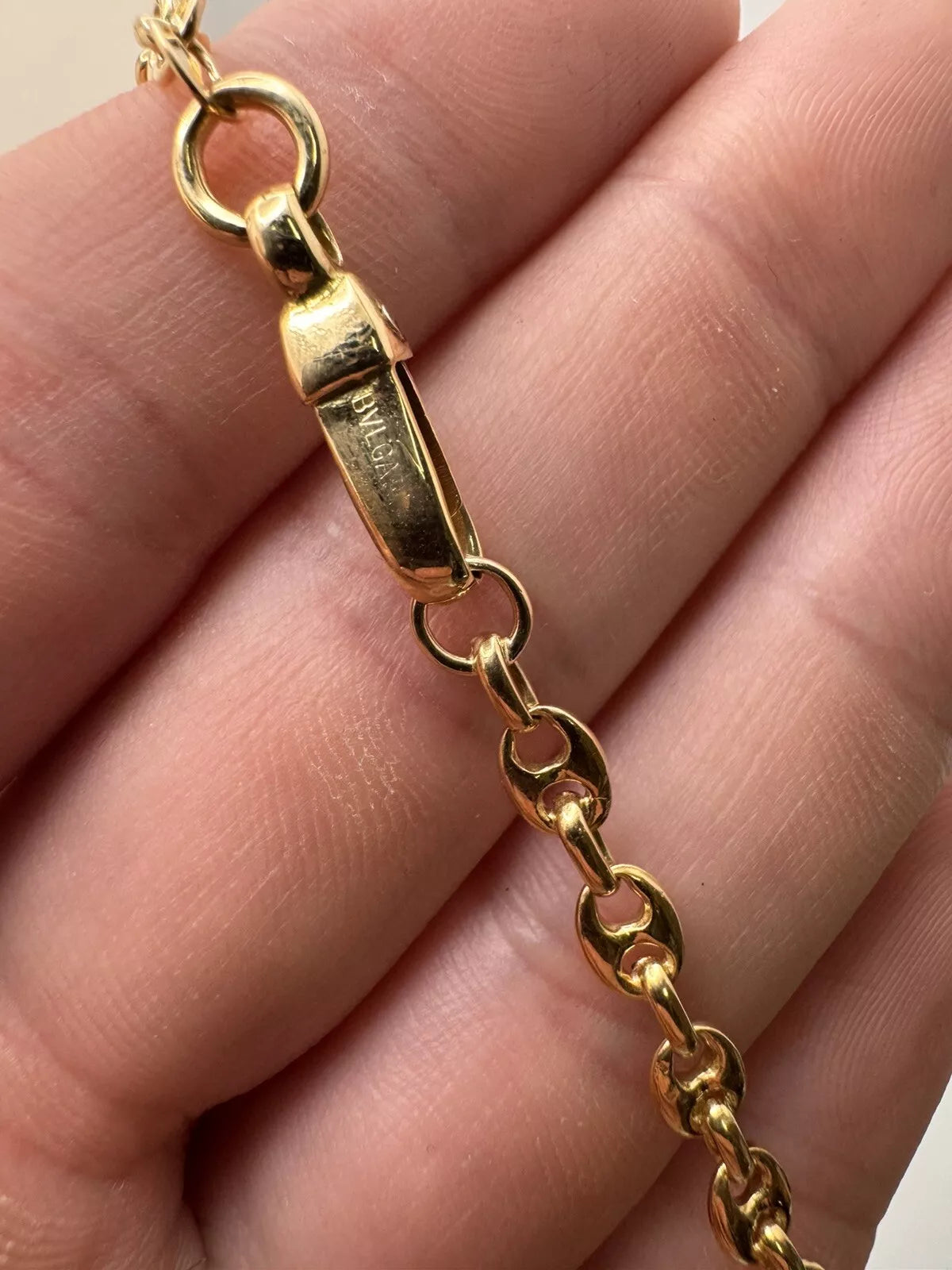 AUTH BVLGARI BRACELET MARINER BRACELET K18YG YELLOW GOLD 8 Inch 10.4 Grams