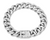 Men's Stainless Steel Curb Link Chain Bracelet W/ CZ'S